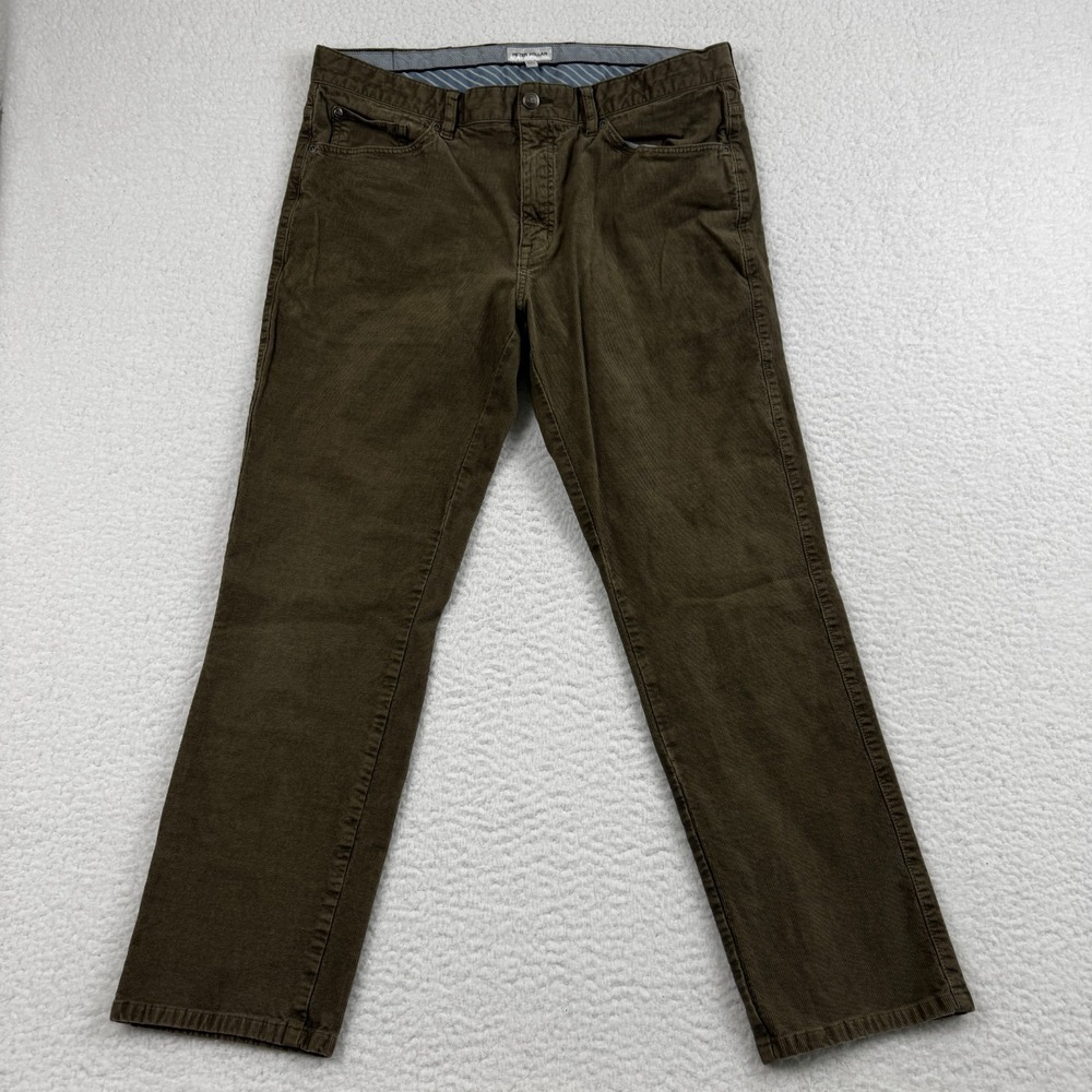 Peter Millar Pants Men 35 Brown Corduroy Preppy Mid Rise Straight Leg